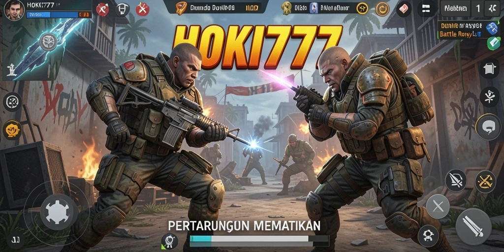 Gameplay seru HOKI777 dalam pertempuran Battle Royale.