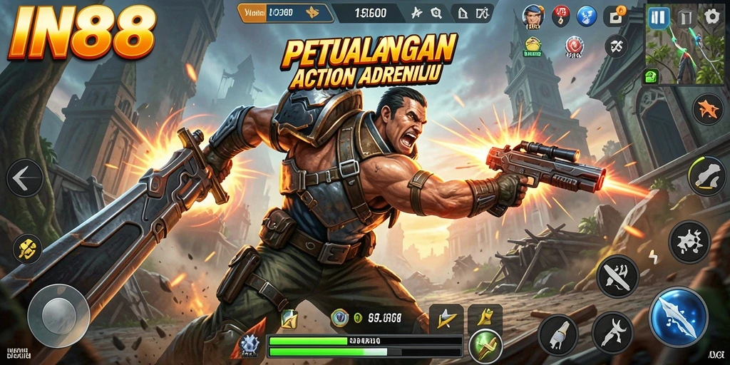 Tampilan gameplay seru dan mendebarkan dalam IN88.