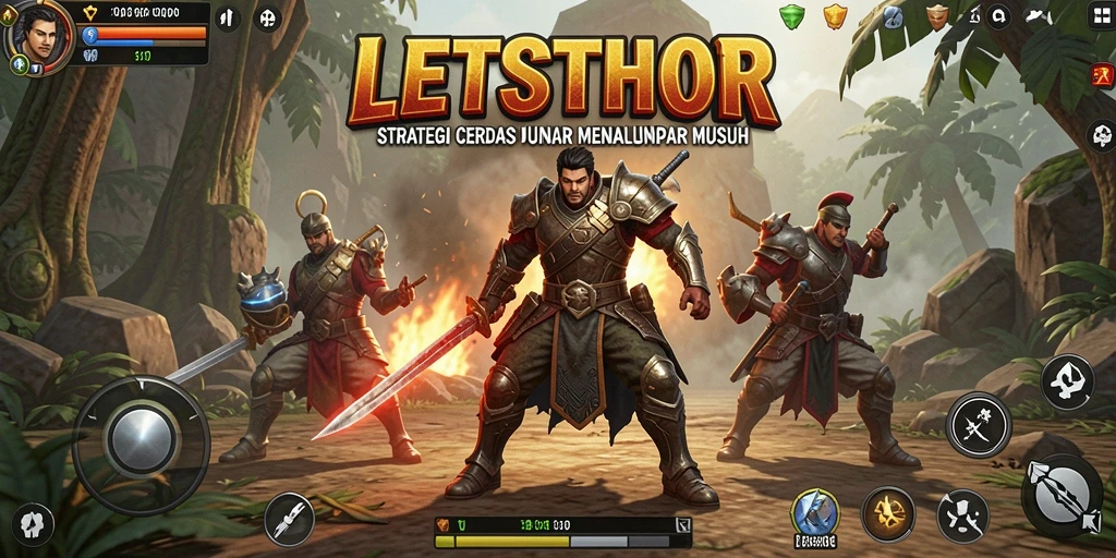 Gameplay LETSTHOR yang menarik dengan strategi mendalam dan pertempuran seru.
