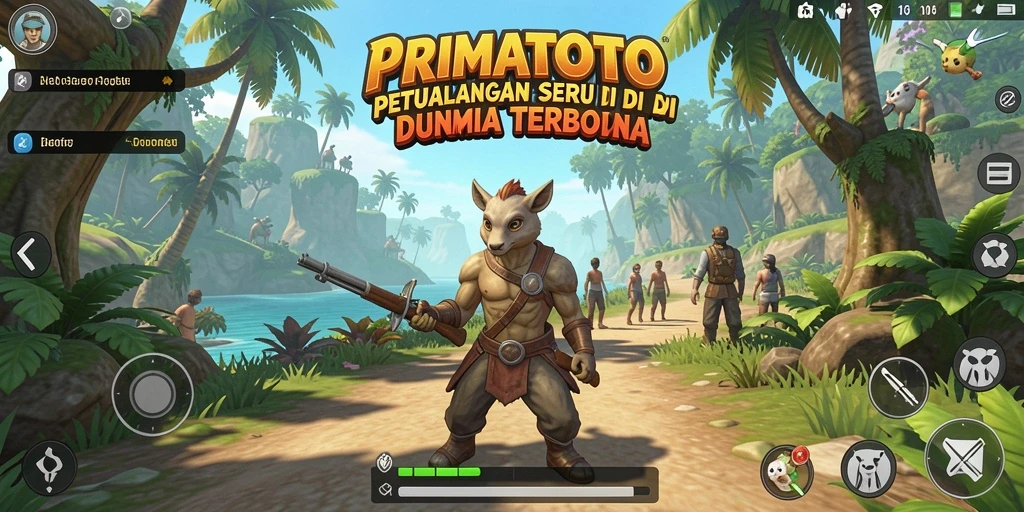 Tampilan gameplay PRIMATOTO dengan grafik Open World yang menakjubkan.