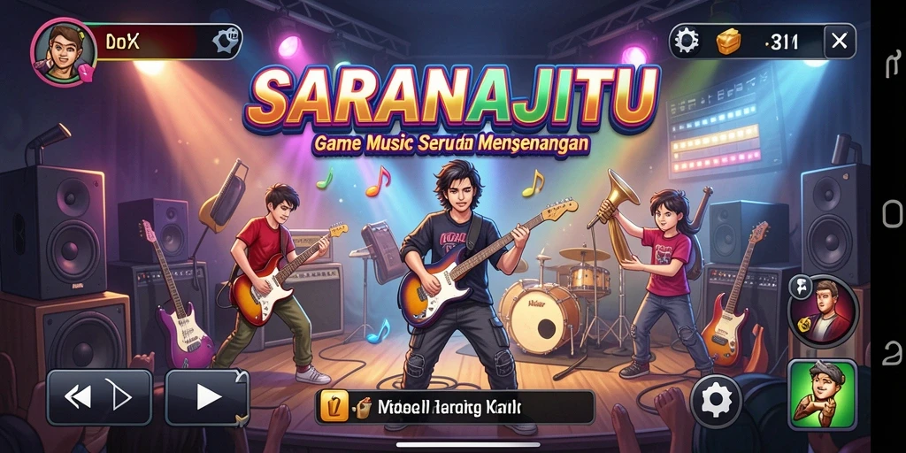 Tampilan gameplay SARANAJITU yang seru dan interaktif.