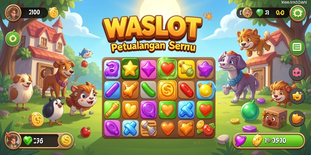 Tampilan menarik dari gameplay <strong>WASLOT</strong> dengan elemen warna-warni.
